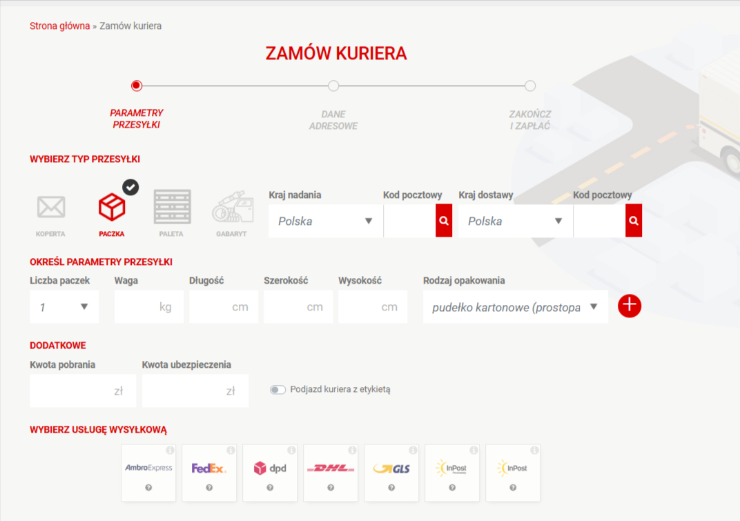 zamów kuriera na święta 